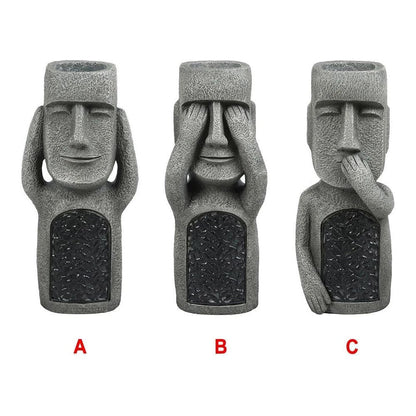 Blomkruka med ansikte och LED – Dekoration för trädgårds- och balkongbelysning