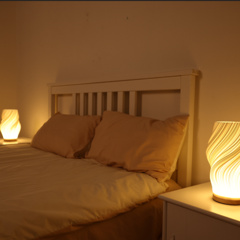 Lumora Serene Wavecrest Lampa - Modern Dimmbar Vågformad LED Ljuskälla för Elegant Heminredning