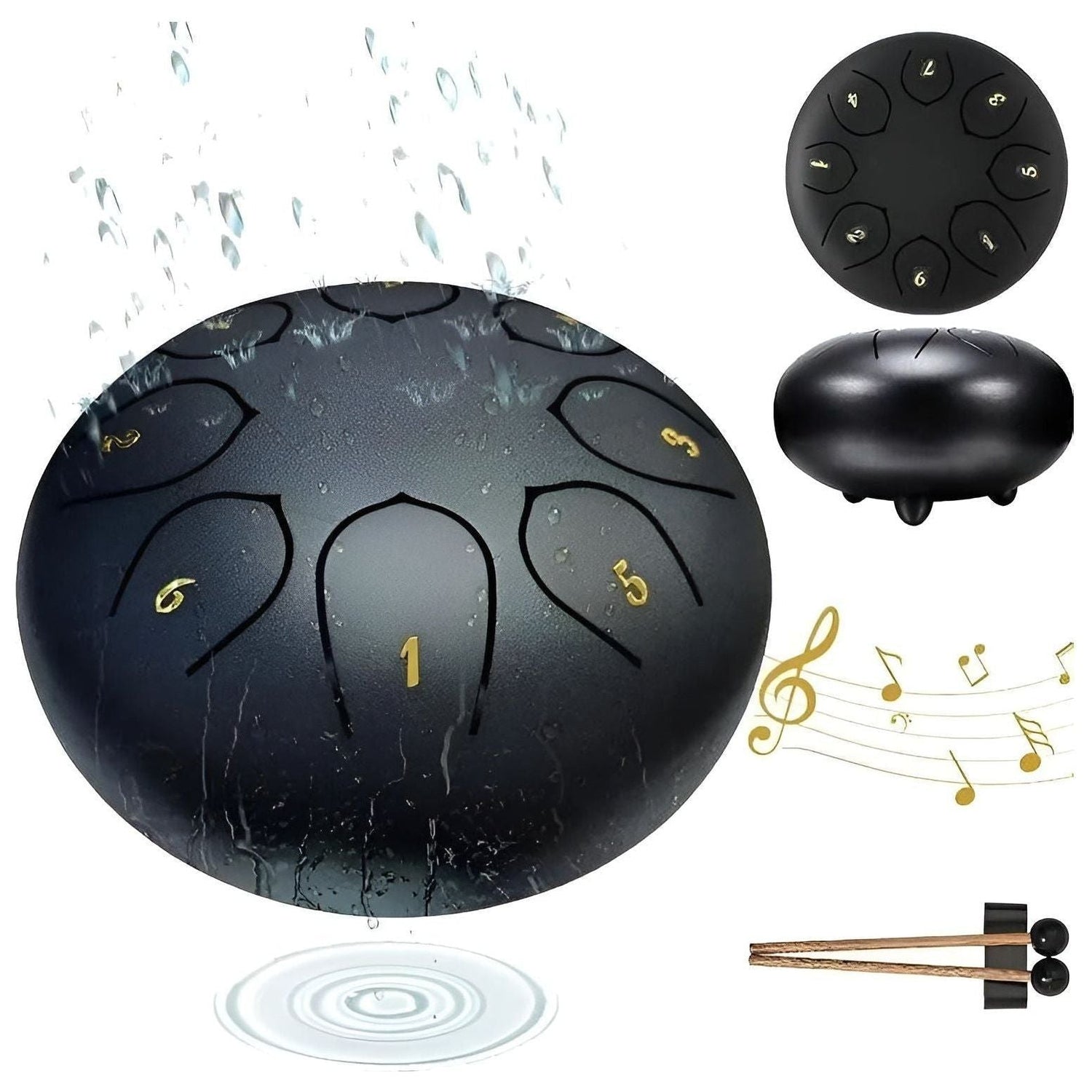 SerenityTone Trumma - Stålmun Water Utomhus Regn Trumma med Väska