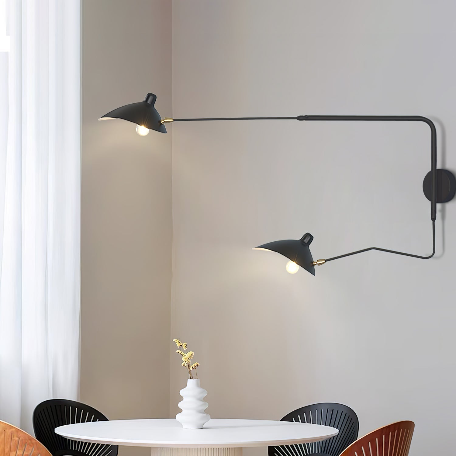 Äkta Serge Mouille Vägglampa – Designer Minimalistisk Sconce
