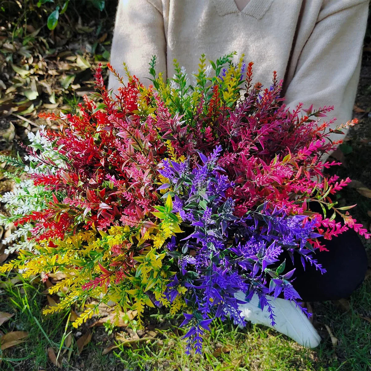 Carvallo 12-pack konstgjord lavendel | Konstväxter för bröllop, vaser, kronor & dekoration | För inomhus & utomhus