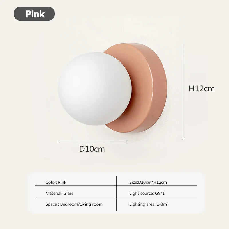Royaleva Nordic LED Glasvägglampa – Minimalistisk Orb Sconce för Moderna Interiörer