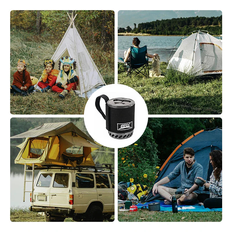 Carvallo Ultralätt BRS-61 Campingkök med integrerad värmelagringstopf | Utomhus gaskök för trekking & ryggsäckresor