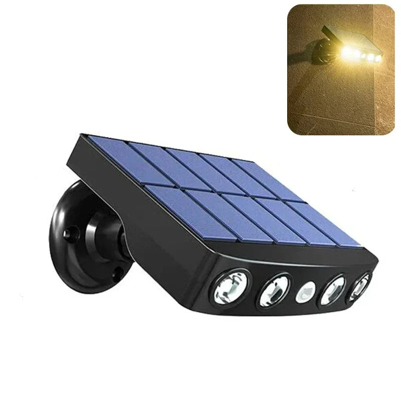Carvallo MotionSolar | LED vägglampa med rörelsesensor | Solarbetriven &amp; Vattentät | 4 LEDs