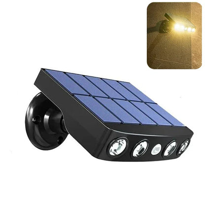 Carvallo MotionSolar | LED vägglampa med rörelsesensor | Solarbetriven &amp; Vattentät | 4 LEDs