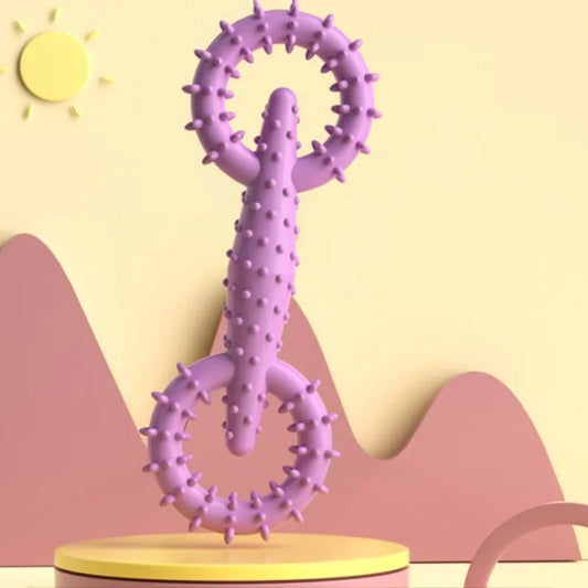 Carvallo Hundtuggleksak | Dubbelt-ring design | Tandvård & Bittålig | 16x5,8 cm | TPR