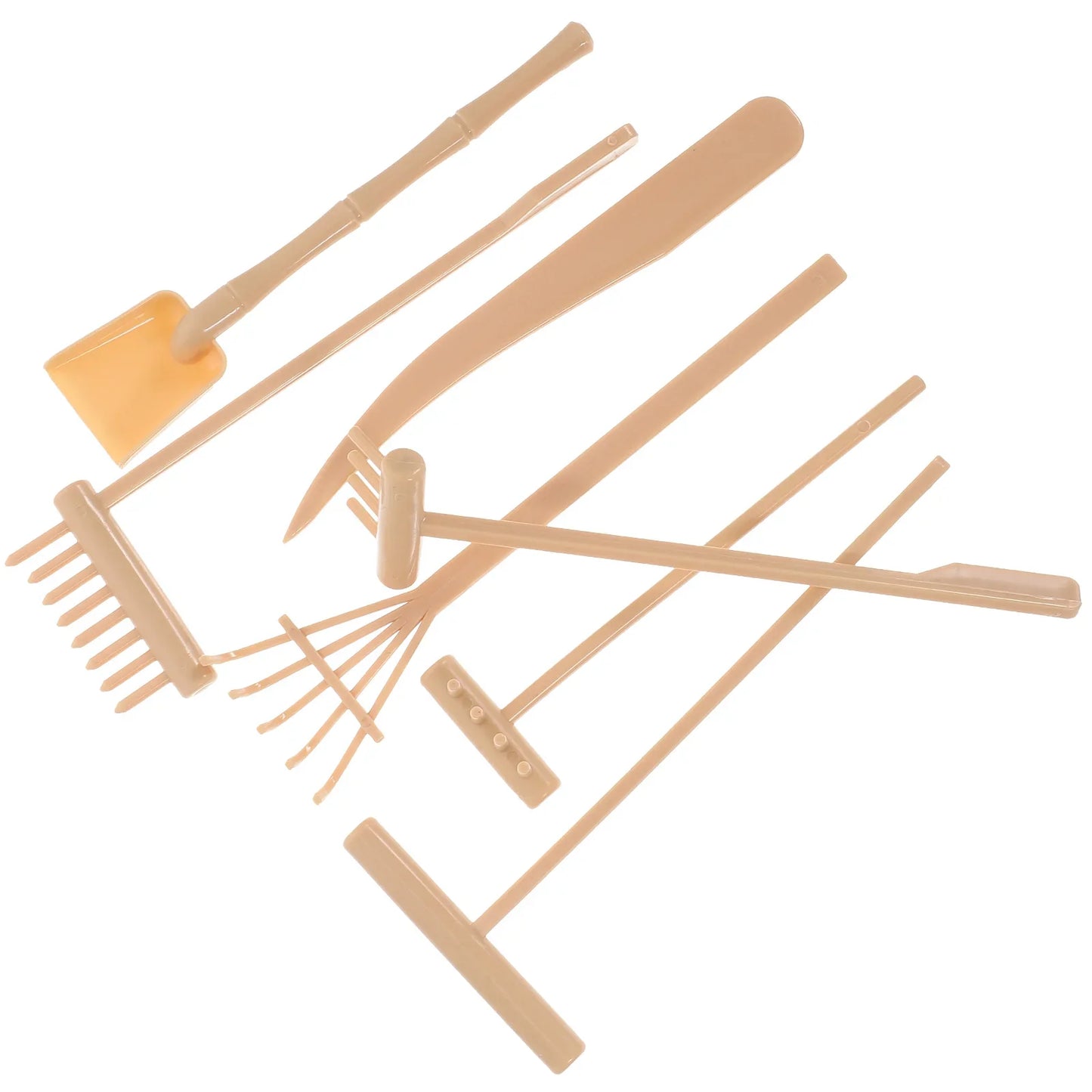 Carvallo Zen Trädgård Räfset | 7-delad | Mini Sandräfsa i plast | För borddekoration & meditation