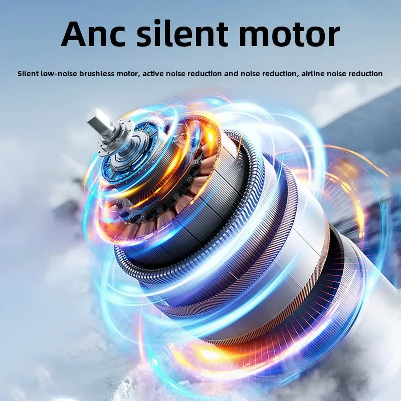 Carvallo Mini-handsfläkt med is-kylning och LED-display | USB-uppladdningsbar och bärbar | För utomhus, resor och heta sommardagar