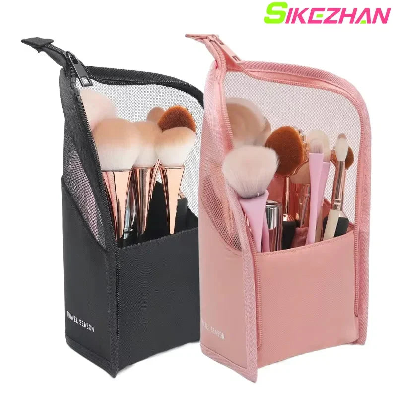 Carvallo för uppställning BeautyStand ClearBag | Transparent sminkväska med dragkedja | 24,5×13,5×13 cm | För resor & badrum