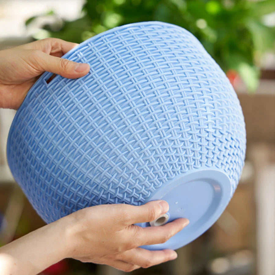 Carvallo Bloom Hängande kruka | Europeisk stil | Skalmönster & Rattanutseende | För trädgård, balkong & inomhus