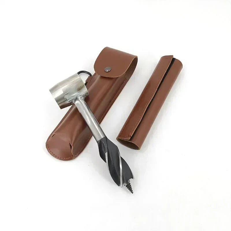 Carvallo Handbohrer FerroDrill | Utomhus överlevnadsverktyg | Robust kolstål | 16,5 cm