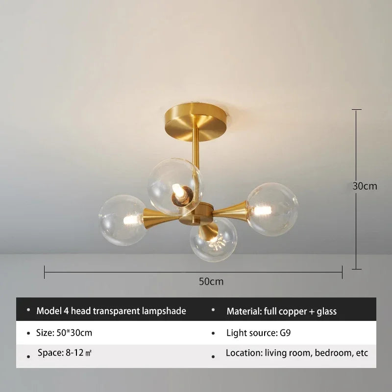 Lunavoire Sphere | LED-taklampa med glaskula för vardagsrum och sovrum