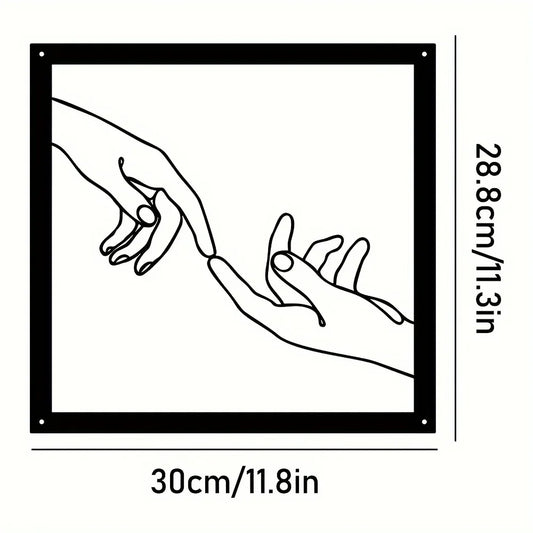 Connected Hands Metallväggdekoration – Minimalistisk och Enande