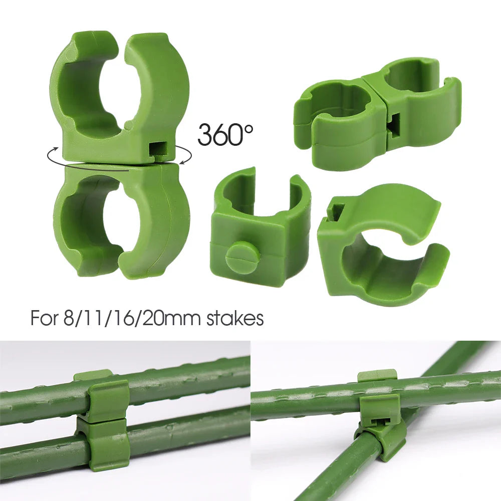 Carvallo Connect | 15-pack krysskopplingar för växtstöd | För .8–2.0 cm stänger | Justerbara klämmor för spaljéer & växtstöd