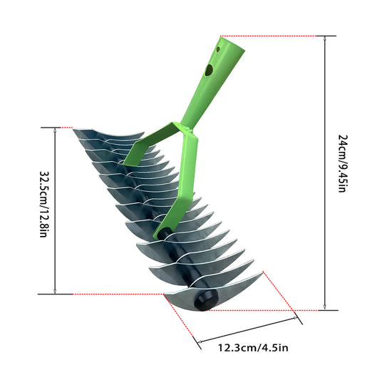 Carvallo Rechenkopf | Gräsvertikaler i rostfritt stål | Böjda tänder | För mossa, löv & jordvård