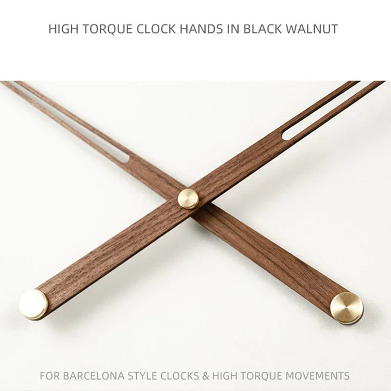 WoodSphere - Modern Stor DIY Väckarklocka Mekanism med Valnötsträ Visare