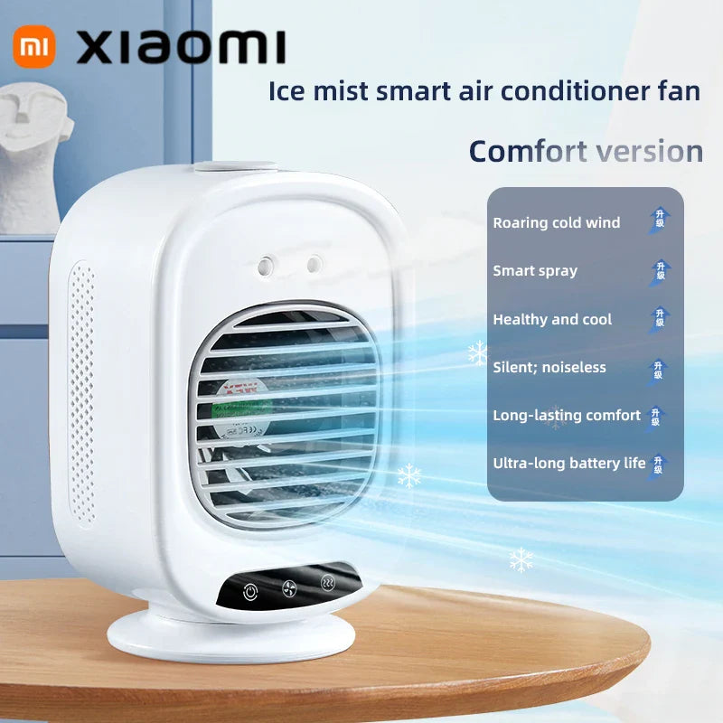 Carvallo Coolivia BreezeLight | 3-i-1 Mini-klimatanläggning, fläkt & luftfuktare | Med LED-stämningsljus & USB-anslutning