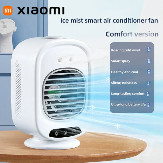 Carvallo Coolivia BreezeLight | 3-i-1 Mini-klimatanläggning, fläkt & luftfuktare | Med LED-stämningsljus & USB-anslutning