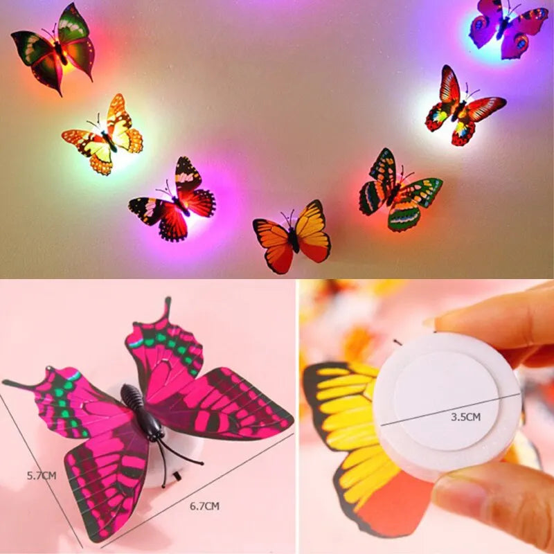 Carvallo Butterfly Lights | 12-pack | Luminous 3D Butterflies | Wall stickers with flash effect | For children's rooms, parties & decor