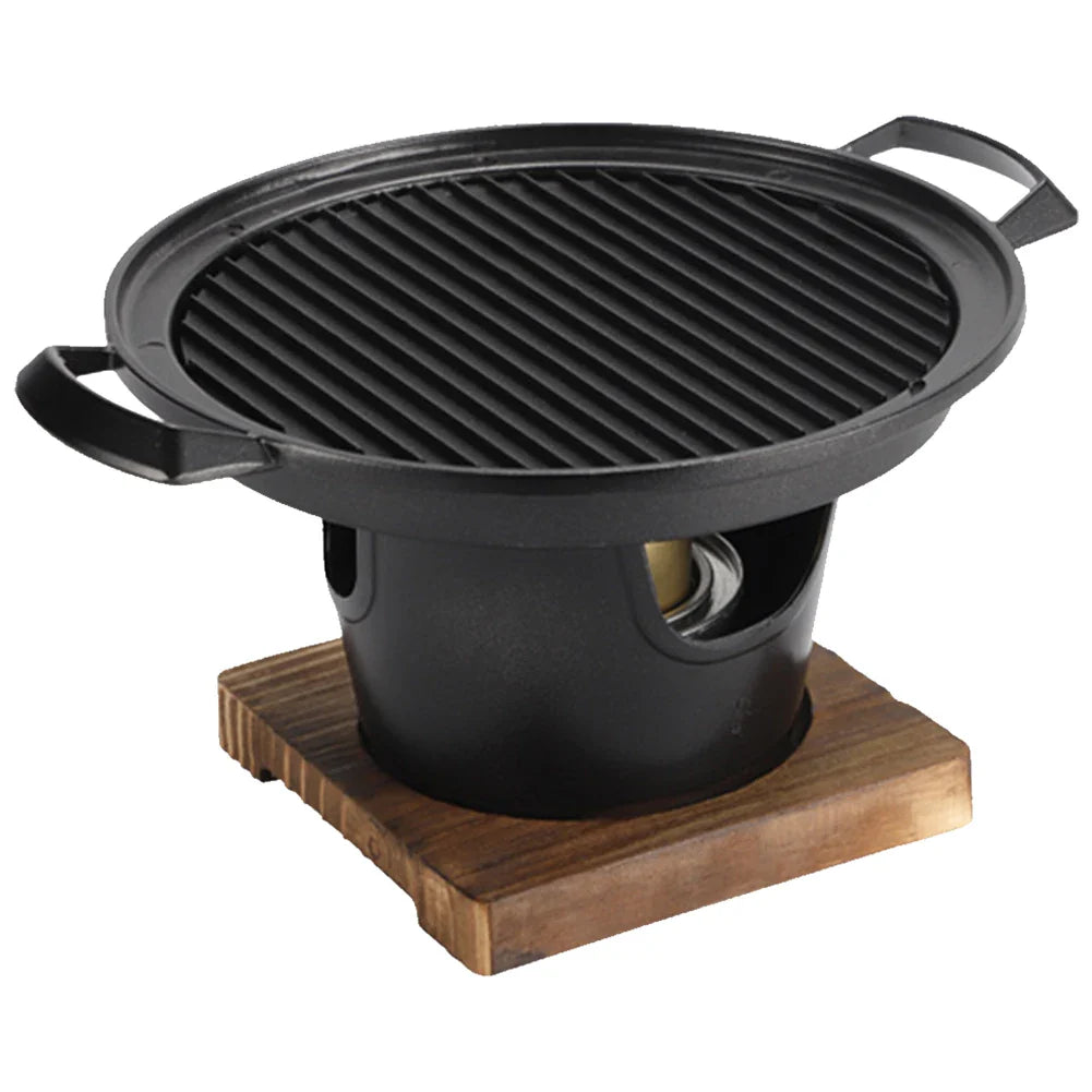 Carvallo Japanesisk Mini-Grill med Alkoholkamin | Bärbar Bordsg grill utan rök | Kompakt och beläggningsfri | För Camping och Balkong