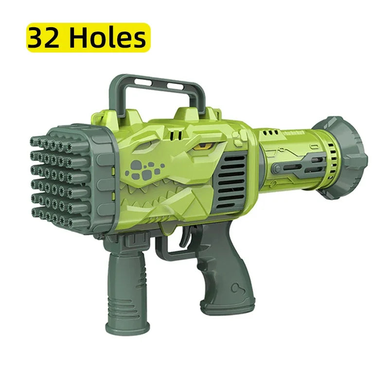 Carvallo Automatisk såpbubblasmaskin | 32 munstycken & LED-ljus | Rolig dinosaurie-design | För barn & utomhusaktiviteter