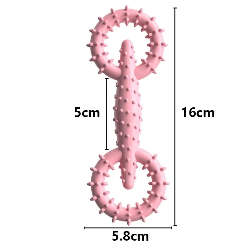 Carvallo Hundtuggleksak | Dubbelt-ring design | Tandvård & Bittålig | 16x5,8 cm | TPR