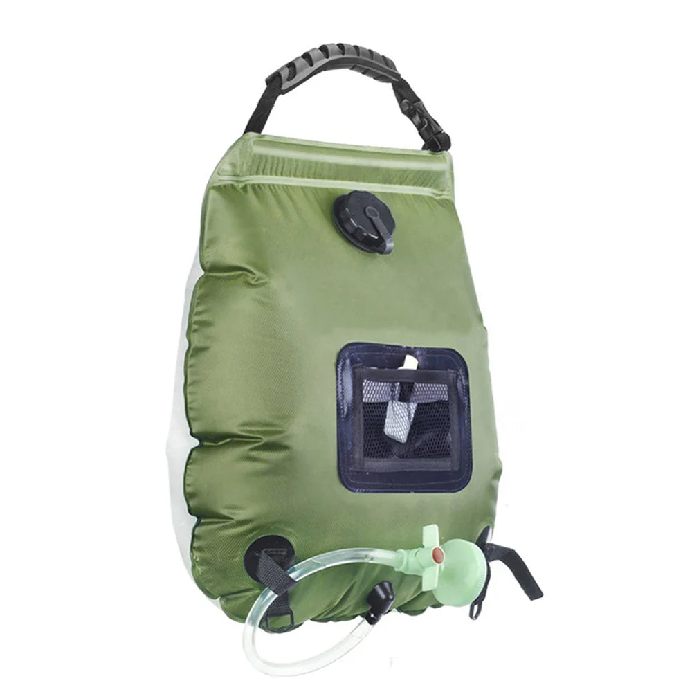 Carvallo SunFlow | 20L volym | Bärbar & Självuppvärmande | Med duschhuvud & slang