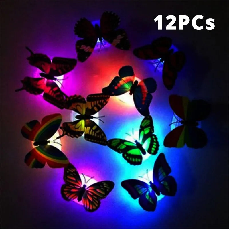 Carvallo Butterfly Lights | 12-pack | Luminous 3D Butterflies | Wall stickers with flash effect | For children's rooms, parties & decor