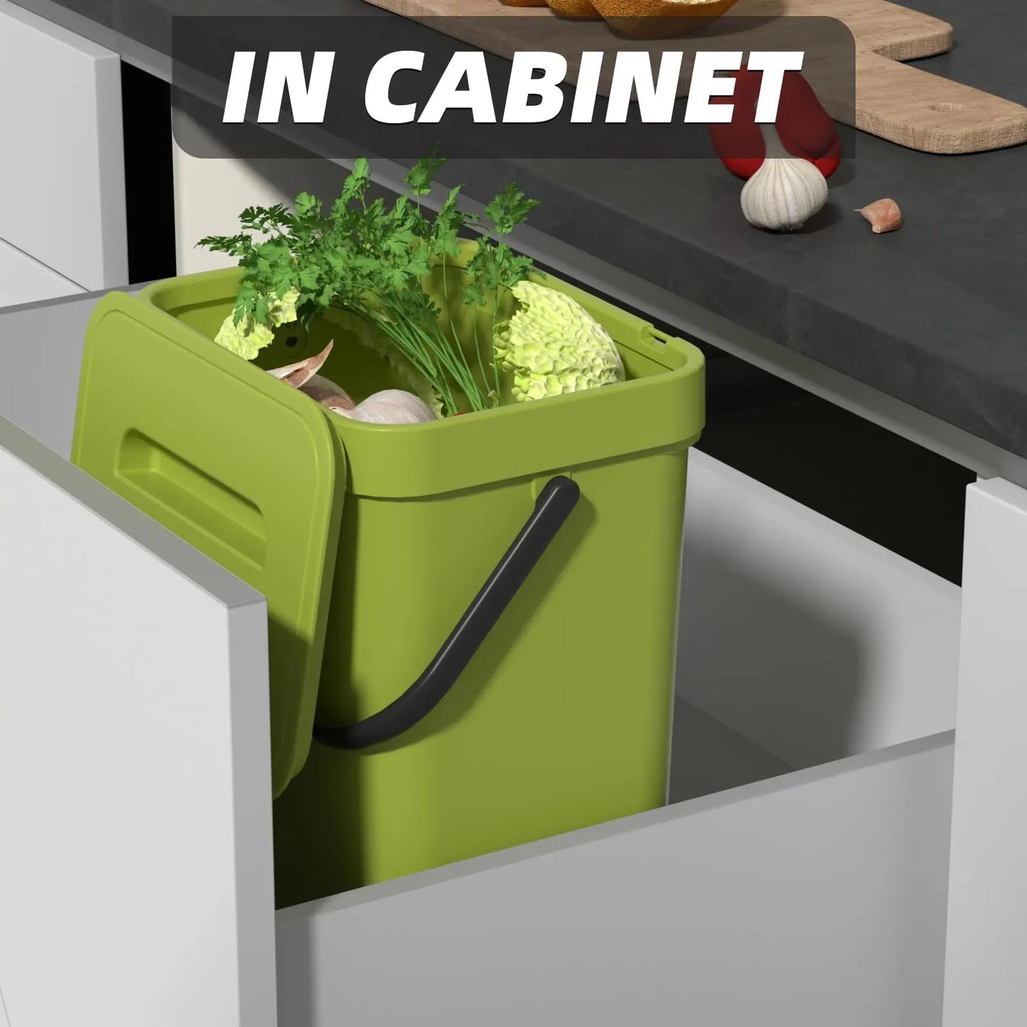 Carvallo Mini Soptunna | Med Lock | Hängande & Väggmontering | Kompakt & Luktblockerande | För Kök, Bad & Kontor