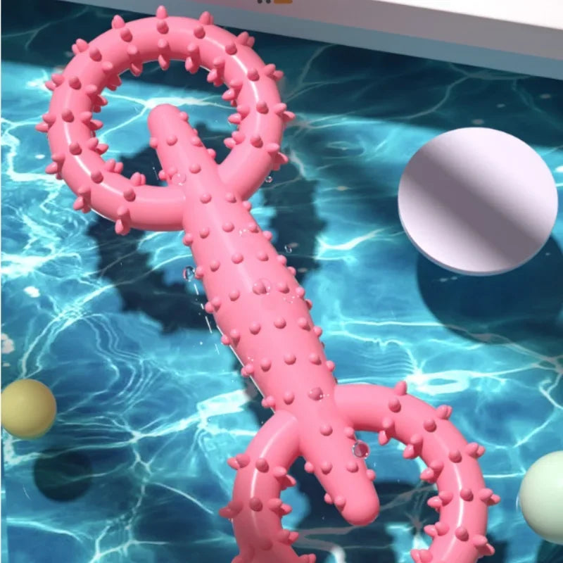 Carvallo Hundtuggleksak | Dubbelt-ring design | Tandvård & Bittålig | 16x5,8 cm | TPR