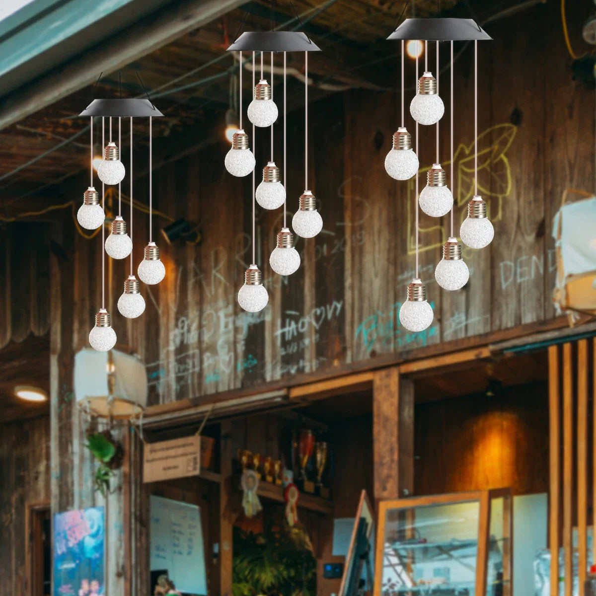 Carvallo Ljusspel Solar Vindspel LED-Kula | Färgväxlande & Väderbeständig | Hänglampa för Trädgård & Balkong