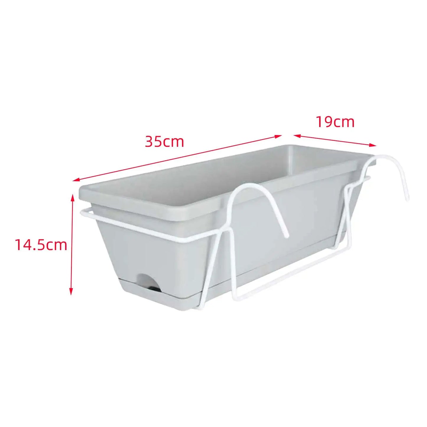 Carvallo planter box | For balcony railing | With drainage tray & suspension | Robust & weatherproof