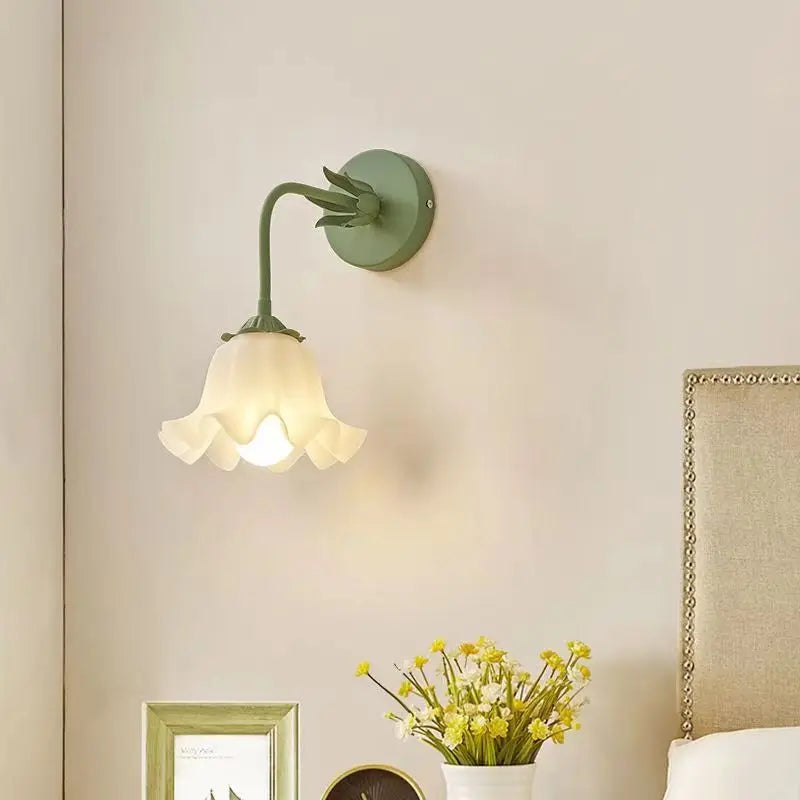 FrenchBloom - Vägglampa Sovrum Med Blomdesign