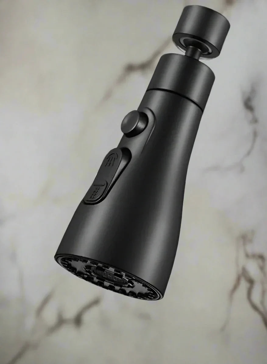 Norvion Arc | Utdragbar köksblandare i svart med 360°-rotation och vattensparfunktion