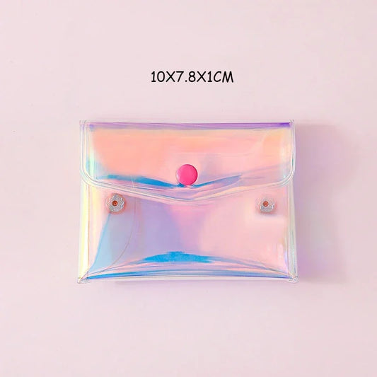 Carvallo Kosmetiktasche Transparent | Laser-effekt Kulturbeutel | För smink, pennor & resor | Vattentät & stilig