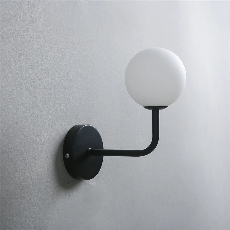 NordicLuxe - Glas Vägglampa - Modern LED Lampa för Sovrum och Vardagsrum