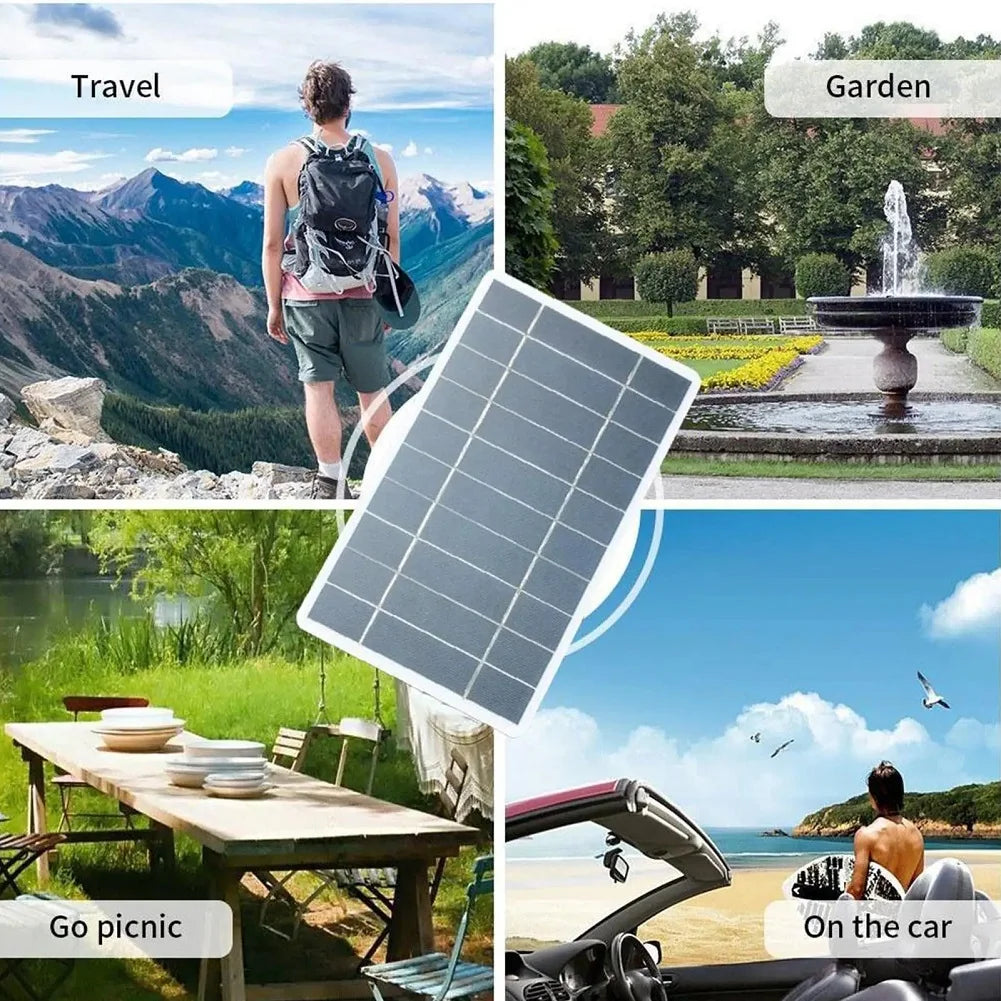 Carvallo Mobiler Solpanel 5V 2W | USB Laddare | För Powerbank, Smartphone &amp; Utomhus Camping