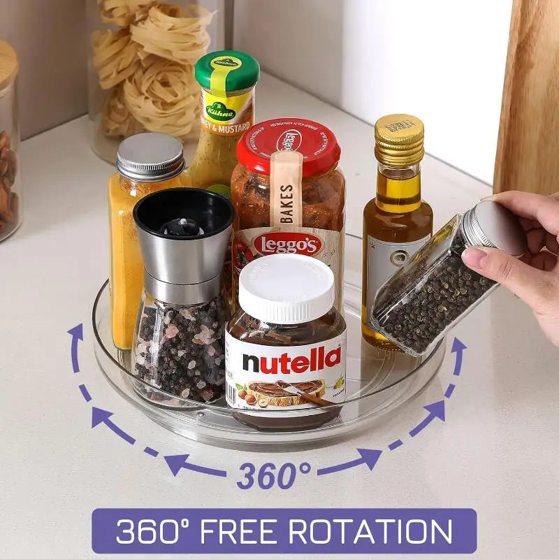 Carvallo 360 Svängbar förvaringsbox | 360° Organizer för kök & kosmetik | Halkfri & platsbesparande | Ø 28 cm