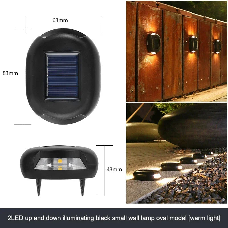 Carvallo Solar Vägglampa Oval | IP65 Väderbeständig | Upp & Ned Ljusstråle | För Trädgård & Utomhusvägg