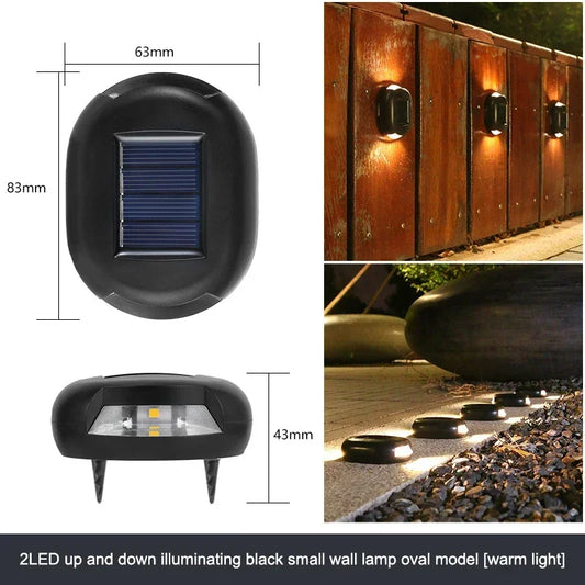Carvallo Solar Vägglampa Oval | IP65 Väderbeständig | Upp & Ned Ljusstråle | För Trädgård & Utomhusvägg
