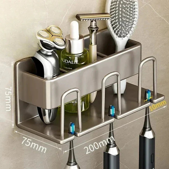 Carvallo - Multifunktionell väggmonterad tandborsthållare med förvaring