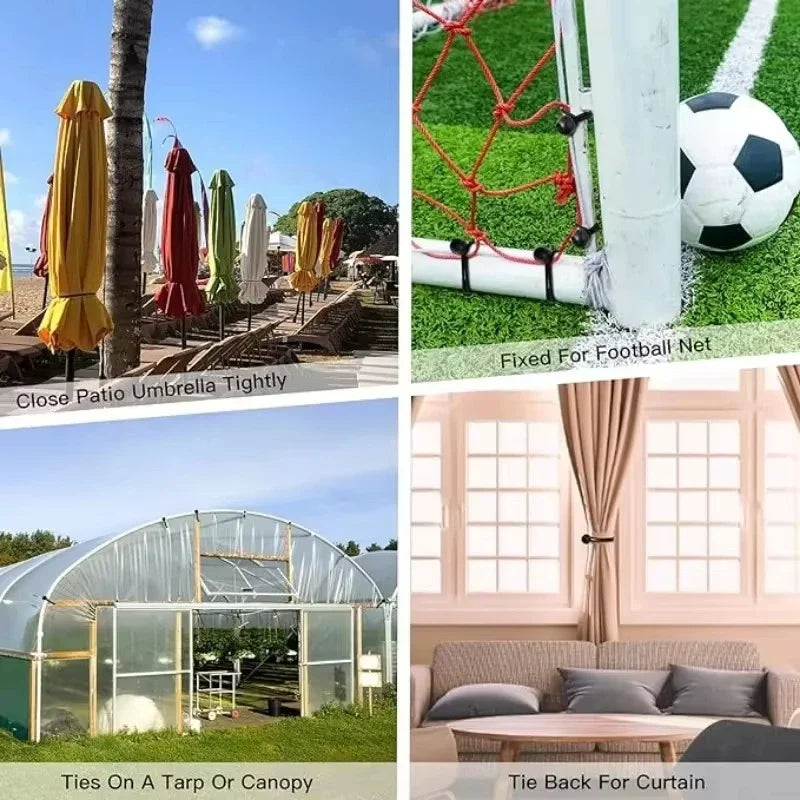 Carvallo Gummispannseile med kulhuvud | 10-pack | Elastisk fäste för presenningar, solsegel & tältaccessoarer