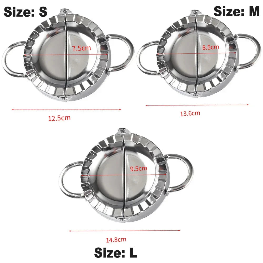 Carvallo DumpliChef | Rostfritt stål Maultaschen- & Ravioliformar | 7,5 cm & 9,5 cm Ø | För Jiaozi, Empanadas & mer