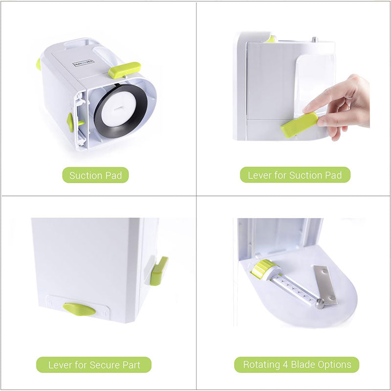 4 i 1 Rotera Skärblad Grönsak Spiralizer Nudelmaskin Med Suga kopp