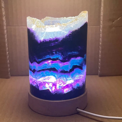 RainbowGlow – Fluorite table lamp with enchanting light effects for a calming atmosphere