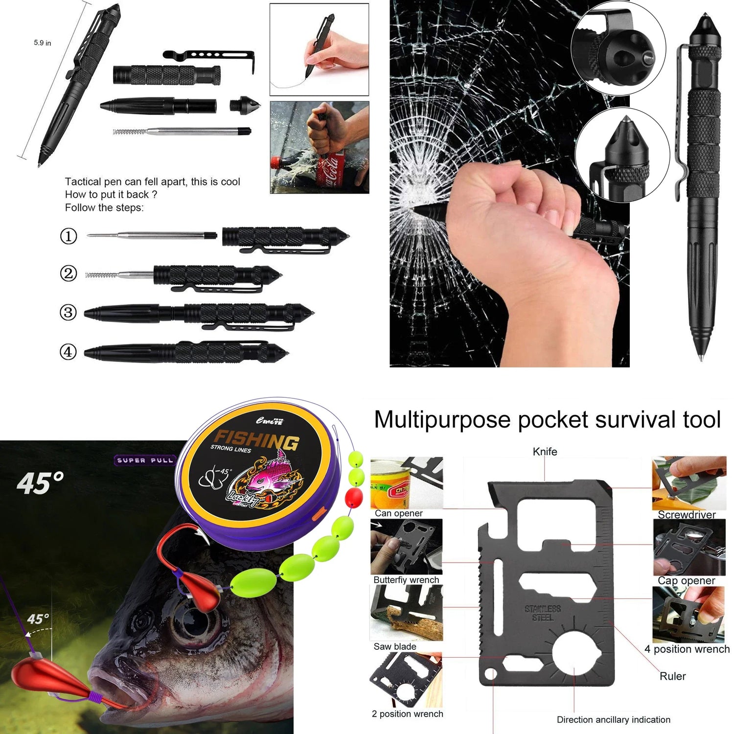 Carvallo Nödsats | 24-delat utomhussurvivalkit med första hjälpen-utrustning | För vandring, camping, katastrofskydd &amp; äventyr