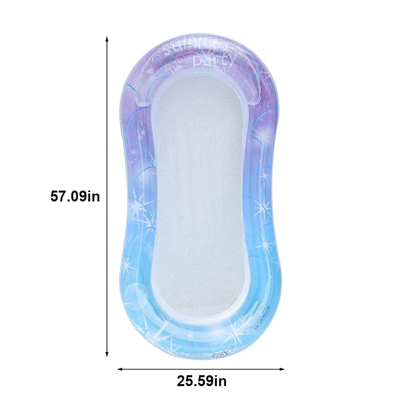 Carvallo Uppblåsbar simmadrass Rooxin | Ergonomisk pool-luftmadrass med nät och armstöd | För pool, sjö och strand