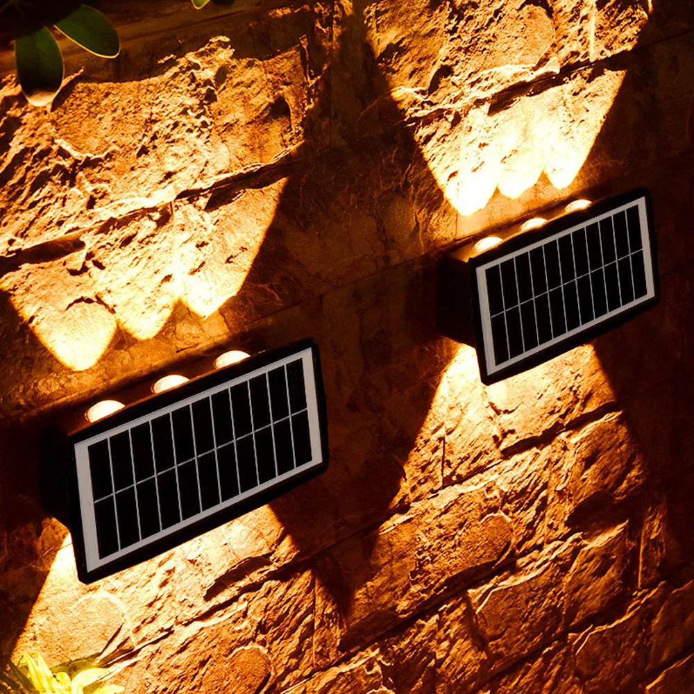 Solpanel LED utomhusvägglampa med upp- och ned-effekt – Modern vägbelysning för trädgård och terrass