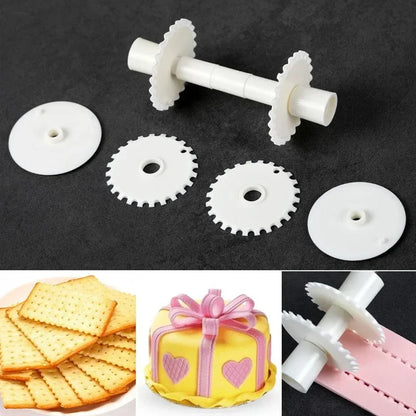 DecoRoll™ Fondant-Roller Set | 6-delat | Blommönster &amp; Dekorationer | För tårtor, fondant &amp; kakor | Livsmedelsäker &amp; mångsidig