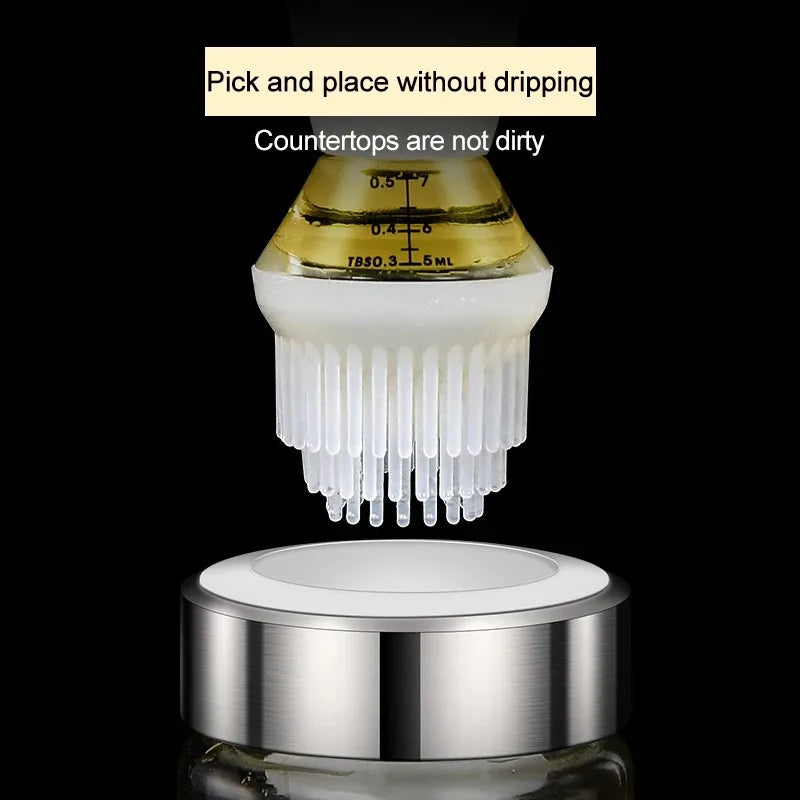 Carvallo Silikon-Oljepensel med Flaska | Leakagefri Dispenser för Olja, Marinader & Honung | 135 ml / 150 ml | För BBQ & Bakning